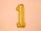 Preview: Folienballon - "1" - gold - metallic - 35 cm