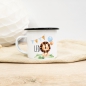 Preview: Emaille Tasse zweiseitig hochwertig bedruckt Tasse Becher Löwe mit Ballons Safari - Personalisiert