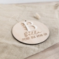 Preview: Türschild Holzschild Geburt mit Name und Geburtsdaten 3D-Effekt durch weisses Acryl hochwertig graviert Geschenk zur Geburt Personalisiert