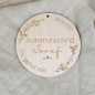 Preview: Personalisiertes Türschild aus Holz inklusive Gravur - Kommunion
