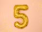 Preview: Folienballon - "5" - gold - metallic - 35 cm