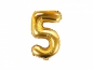 Preview: Folienballon - "5" - gold - metallic - 35 cm