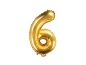 Preview: Folienballon - "6" - gold - metallic - 35 cm