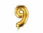 Preview: Folienballon - "9" - gold - metallic - 35 cm