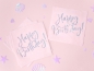 Preview: 20 Servietten - Trend - Happy Birthday - pudriges Rosa mit silbernem Schriftzug - 33 x 33 cm