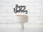 Preview: Cake Topper - Kuchendeko - "Happy Birthday" - schwarz