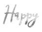Preview: Buchstabengirlande - Happy Birthday - silber - 62 cm
