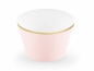 Preview: 6 Cupcake - Muffin - Umrandungen - rosa mit goldenem Rand - 4,8 x 7,6 x 4,6 cm