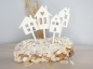 Preview: Cake Topper Tortenstecker Set - Weihnachtsdeko Häuschen - Weihnachtshäuser - Häuschen mit Herz