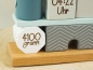 Preview: Label Label - Holz - Steckspiel - Traumhaus - Blau- personalisierbar