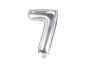 Preview: Folienballon - "7" - silber- metallic - 35 cm