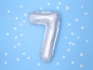 Preview: Folienballon - "7" - silber- metallic - 35 cm
