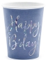 Preview: 6 Pappbecher - Happy Birthday - Navy - blau - silber - 200 ml