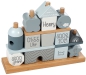 Preview: Label Label - Holz - Steckspiel - Traumhaus - Blau- personalisierbar