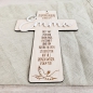 Preview: Holzkreuz mit Gravur verschiedene Verse und Motive zur Auswahl Kommunion