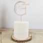 Preview: Cake Topper - Tortenstecker aus Holz - Heilige Kommunion Kreuz mit Name aus edlem Acryl 3D Effekt
