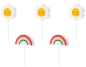 Preview: 5 Tortenkerzen - Mini - Figurenkerzen - Regenbogen und Wolken