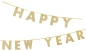 Preview: Talking Tables - Happy New Year - Buchstabengirlande - Gold Glitter - 300 cm