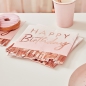 Preview: Ginger Ray - Papierservietten Happy Birthday in roségold rosa mit Fransen