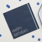 Preview: Ginger Ray - Navy Happy Birthday Papierservietten
