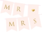 Preview: Buchstabengirlande - Mr - Mrs - rosa - gold - 15 x 85 cm