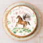 Preview: Tortenaufleger Tortenbild mit Foto Zuckerbild süßes Pferde Pony Personalisiert