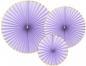Preview: 3 Deko - Rosetten - Dekofächer - Lavendel mit Goldrand