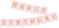 Preview: Buchstabengirlande - Happy Birthday - rosa - gold - 15 x 175 cm