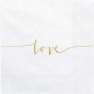 Preview: 20 Servietten - Love - gold - 33 x  33 cm