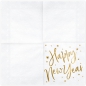 Preview: 20 Servietten - Papier - "Happy New Year" - weiß - gold -  33 x 33 cm