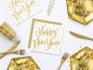 Preview: 20 Servietten - Papier - "Happy New Year" - weiß - gold -  33 x 33 cm