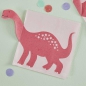 Preview: Ginger Ray - 16 Rosa Pop Out Servietten - Mädchen Dino Party