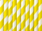 Preview: 10 Strohhalme - Papier - weiß - gelb - gestreift - 19,5 cm