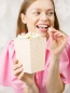 Preview: 6 Snack - Popcorn - Boxen - creme mit goldenen Punkten - Pappe