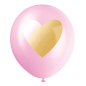 Preview: 6 Latexballons - Pastell - goldenen Herzen - Ø 30 cm