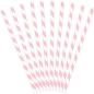 Preview: 10 Strohhalme - Papier - weiß - rosa - gestreift - 19,5 cm