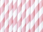 Preview: 10 Strohhalme - Papier - weiß - rosa - gestreift - 19,5 cm