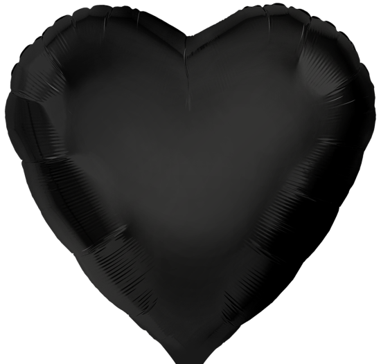 Folienballon - Herz - schwarz - 43 cm