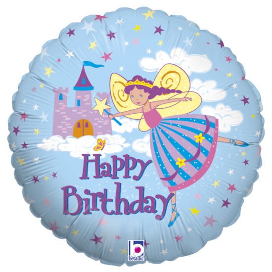Folienballon - Happy Birthday - Fee - Prinzessin - 46 cm
