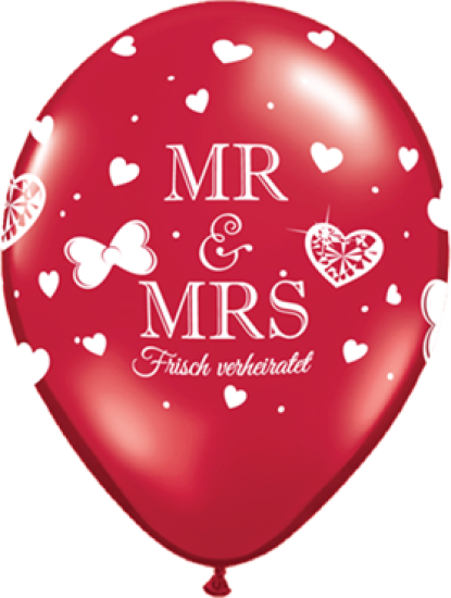 Latexballon - "Mr & Mrs" - Frisch verheiratet - Ø 28 cm