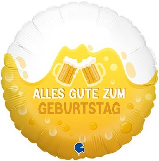 Folienballon - Alles Gute zum Geburtstag - Prost - rund - 46 cm