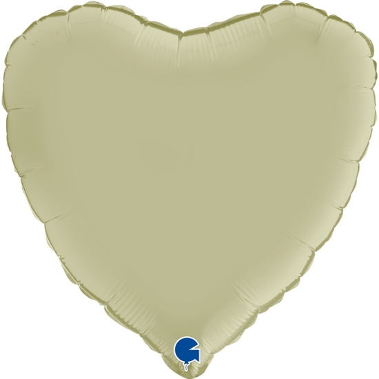 Folienballon - Herz - satin olivgrün - matt - 46 cm