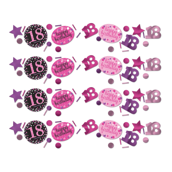 Streudeko - Metallic - Konfetti - Happy Birthday - "18" - pink - 34g
