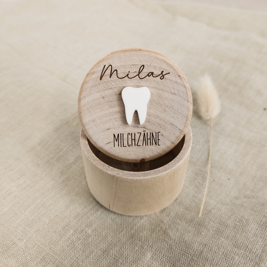 Milchzahndose mit Namen personalisierte Milchzahndose Dose für Milchzähne Zahndose Holzdose Aufbewahrungsdöschen Zahndöschen Geschenk Zahn