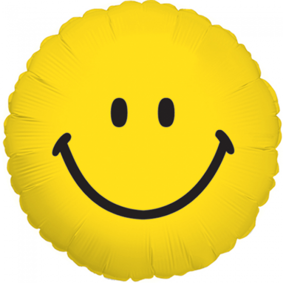 Folienballon - Emoji - Smiley - rund - 46 cm