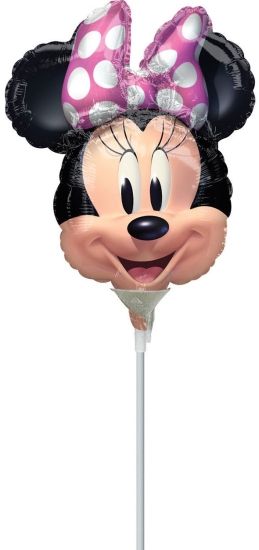 Folienballon am Stab - luftgefüllt - Minnie Maus Forever