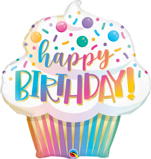 XL Folienballon - Geburtstag - Happy Birthday Cupcake - 79 cm