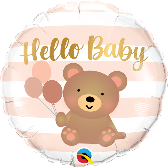 Folienballon - Hello Baby - süßer Bär mit Luftballons - 46 cm