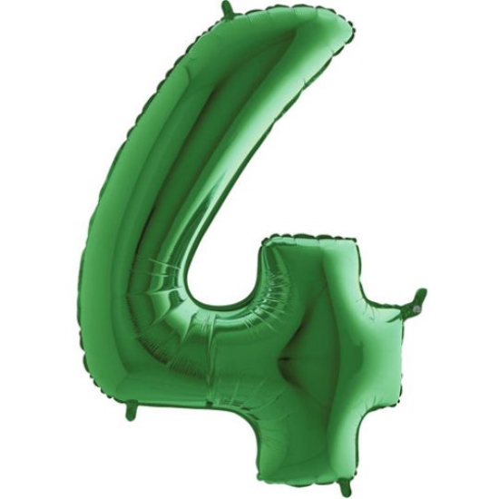 XXL Folienballon Riesenzahl "4" - grün - 102 cm