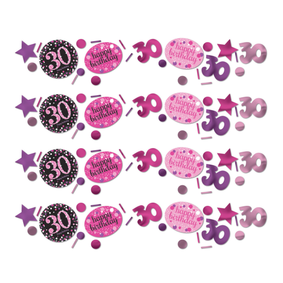 Streudeko - Metallic - Konfetti - Happy Birthday - "30" - pink - 34g